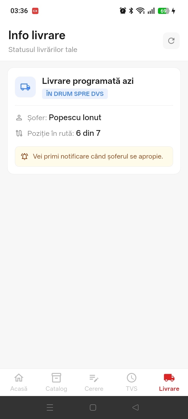 ClientX tracking livrare