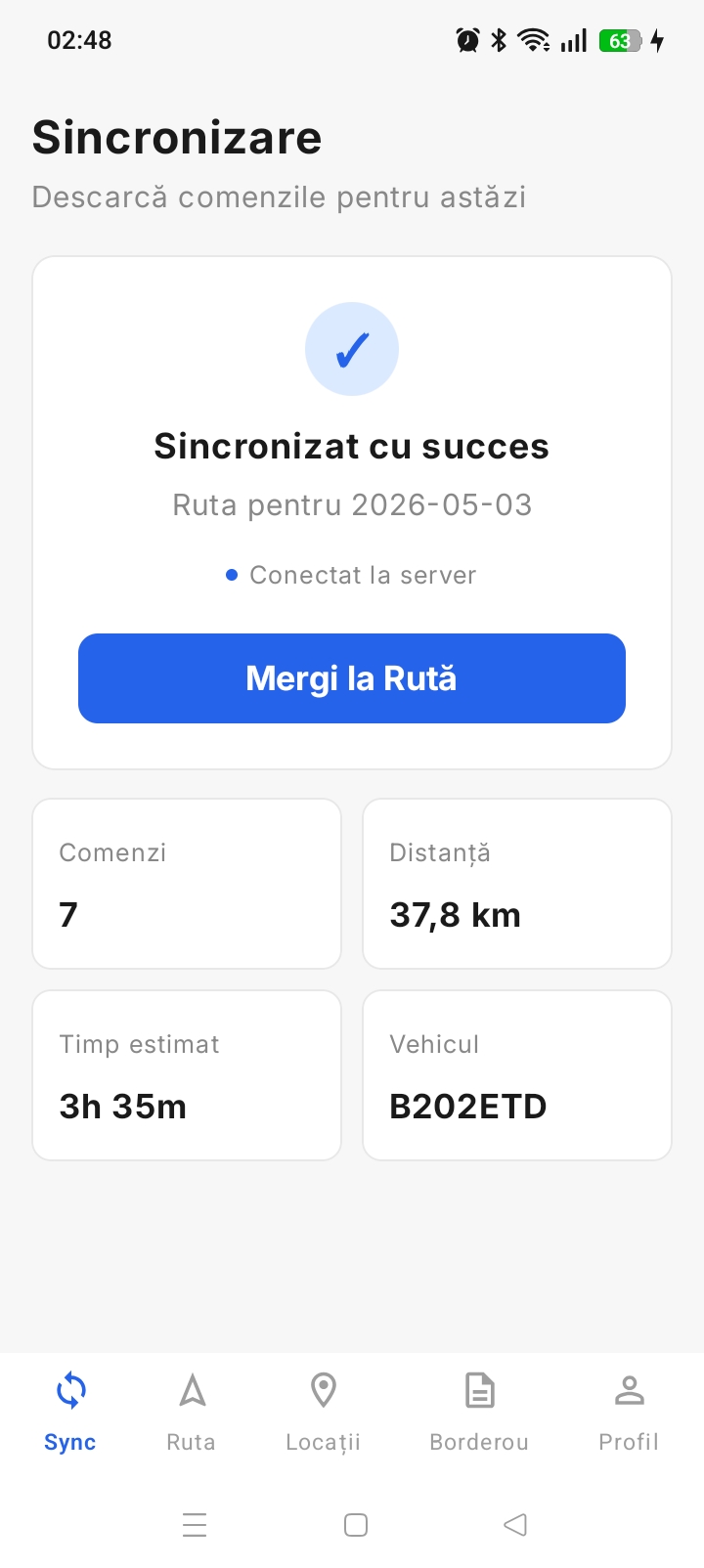 DriverX borderou zilnic